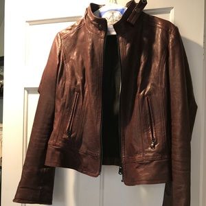 June oxblood leather jacket.